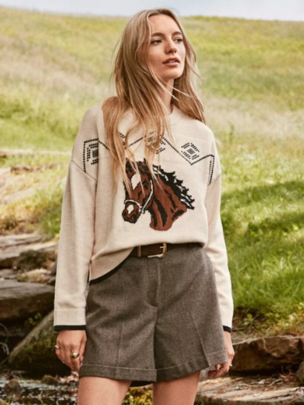 NWT LOFT Horse Sweater sz XL